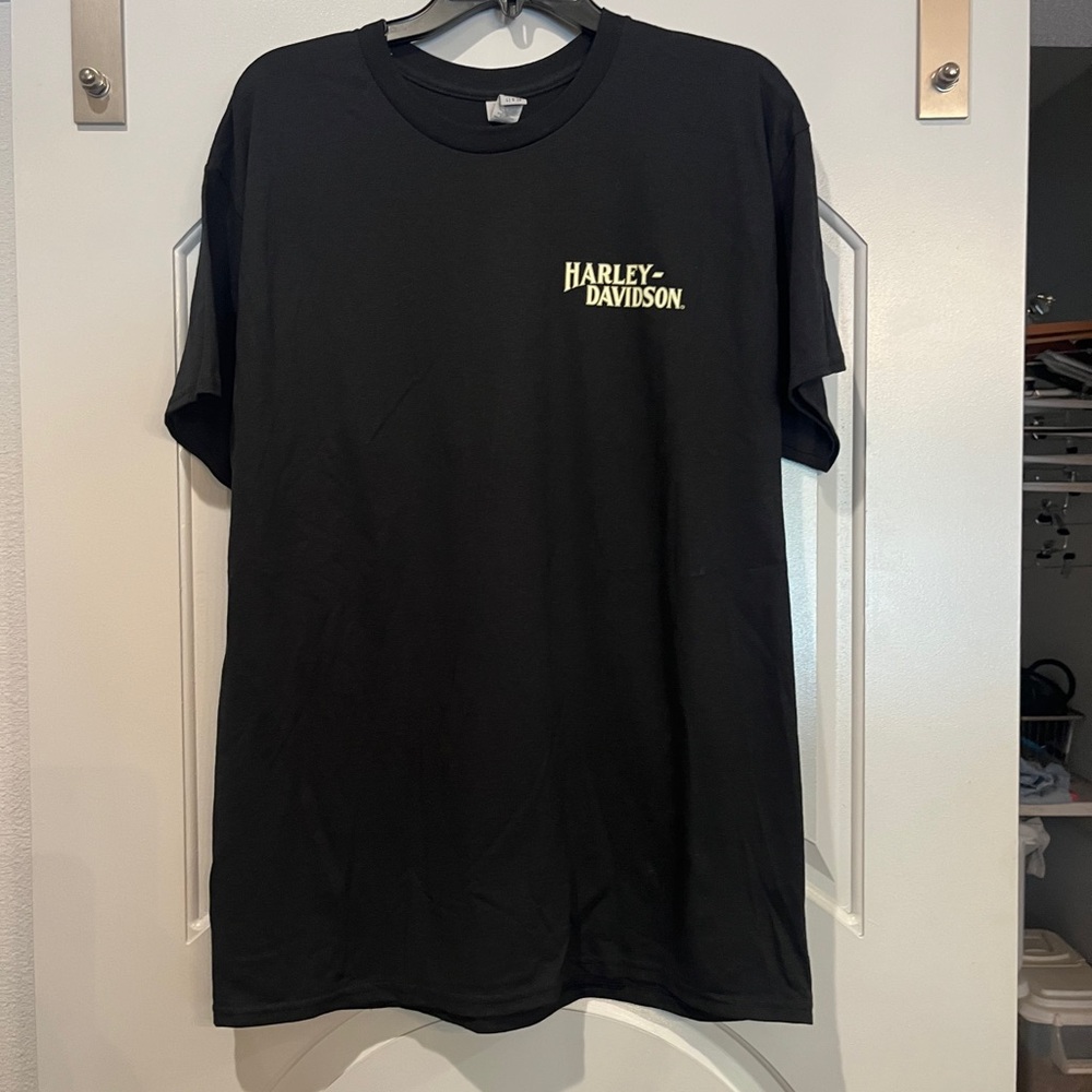 Black Harley Davidson style Americana Short Sleeve Tee. GUC!